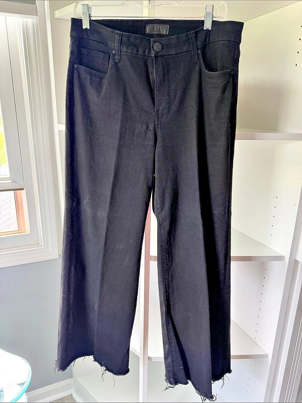 KUT from the Kloth Meg Fab AB Wide Leg Wide Leg Pants Black Waist 8